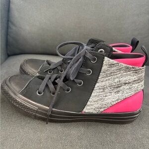 Converse Black and Pink High-Top Sneakers